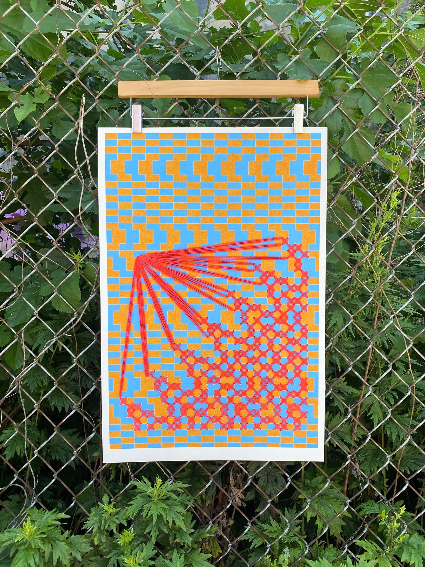 Geometric Embroidery Art Print #3 - Catalina Escallon