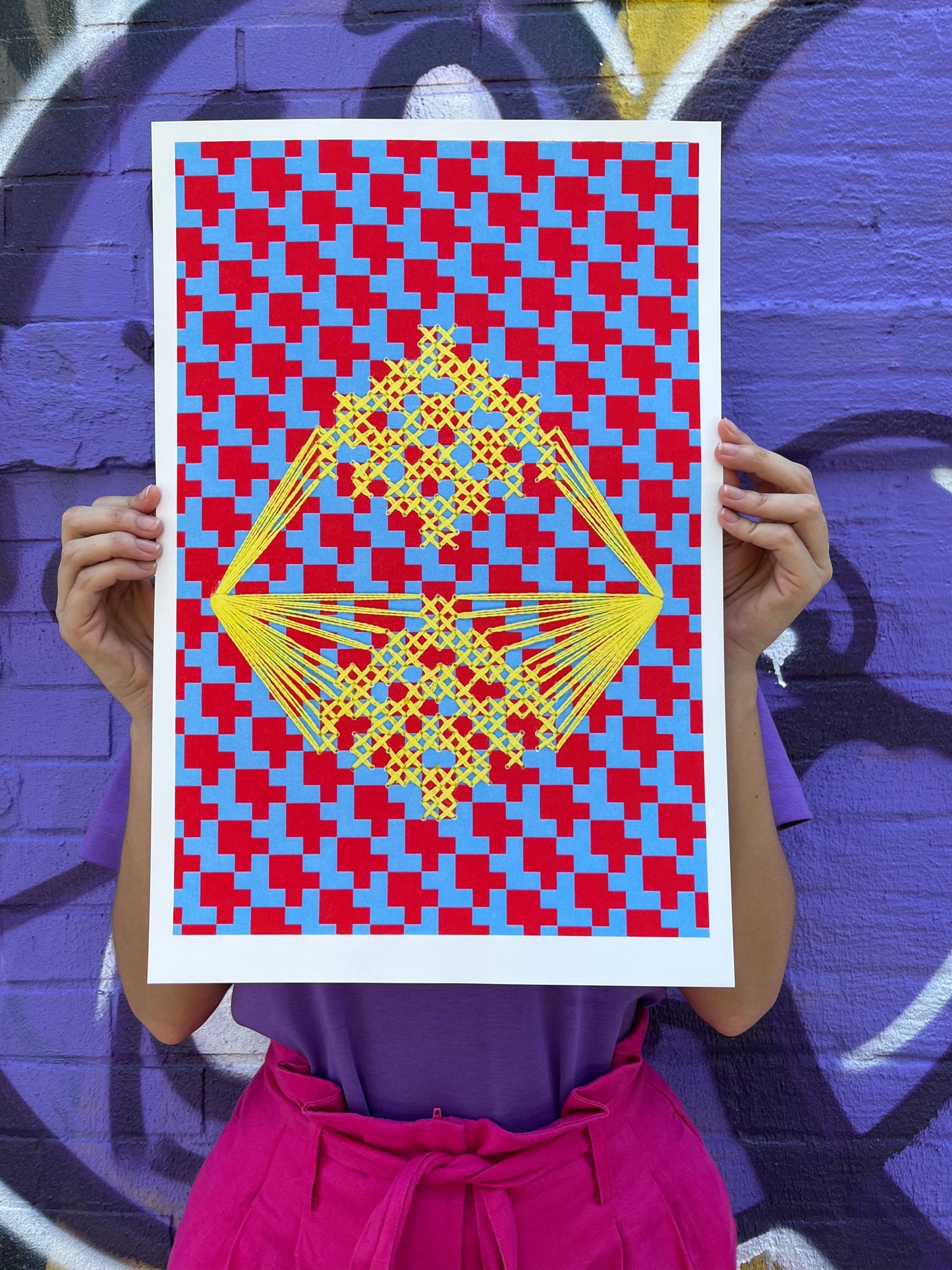 Geometric Embroidery Art Print #2 - Catalina Escallon